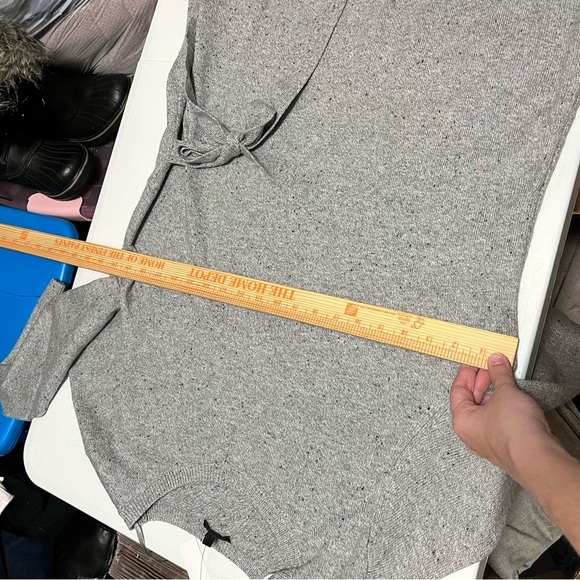 Talbots Tweed Side Tie Sweater Dress Gray Extra Large XL A2 - Picture 7 of 7